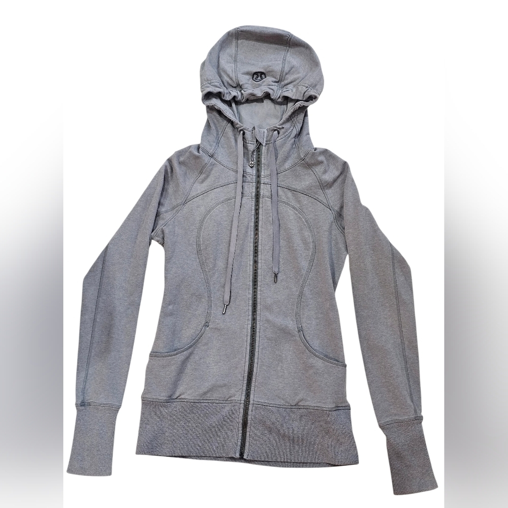 lululemon athletica Scuba Full-Zip Hoodie Jacket, Size 6 In Heathered Gray